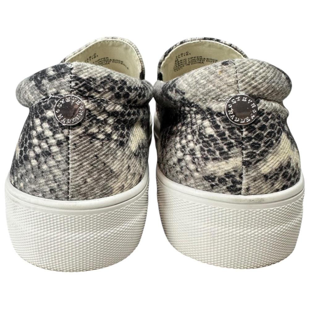 Steve Madden Gills Slip On Sneakers Gray Snake Print Size 8 Streetwear Casual - Picture 8 of 16